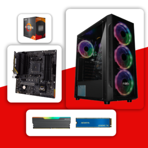 PC AMD RYZEN 7 5700G – BOARD ASUS TUF GAMING A520M-A WIFI – FUENTE 600W 80 PLUS BRONCE – DDR4 16GB 3200MHz RGB- SSD M.2 512GB – CHASIS CL-X19 – 4 FANS